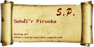 Sohár Piroska névjegykártya