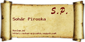 Sohár Piroska névjegykártya